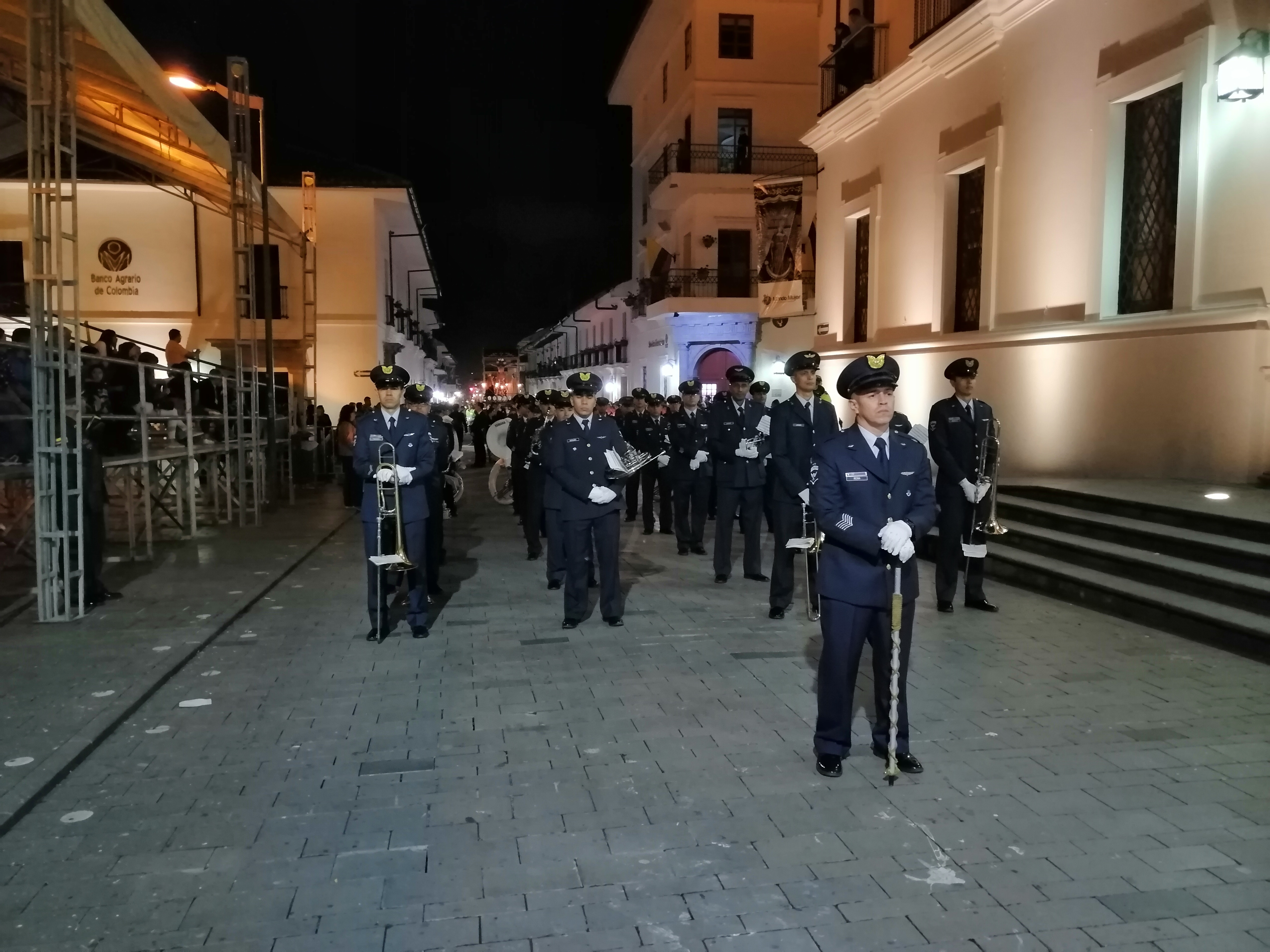 La Banda Sinfónica de la Fuerza Aérea Colombiana en la celebración de la Semana Mayor en Popayán