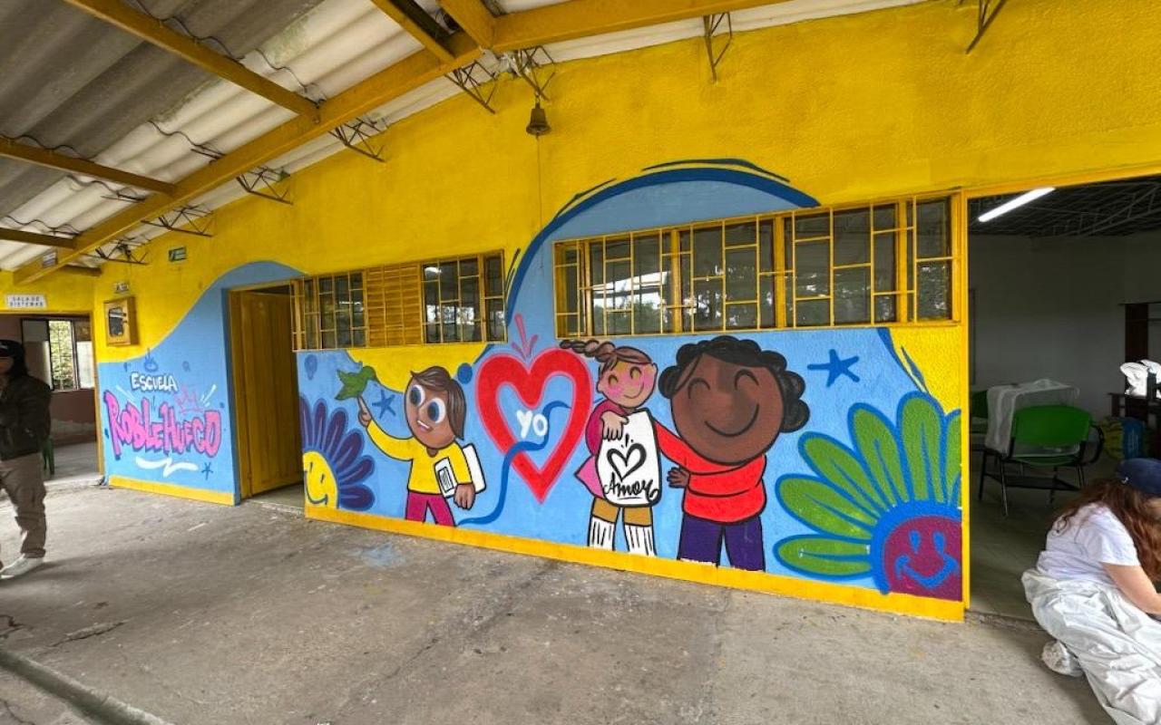 Alianzas solidarias embellecen Escuela Rural en Bojacá con el Plan Corazón Amigo