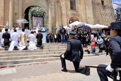 Fuerza Pública rindió homenaje a la Virgen del Milagro, en Tunja